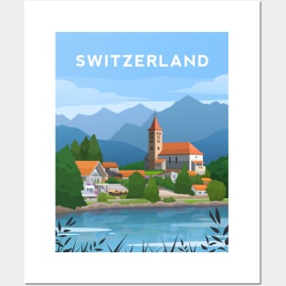 Switzerland Countryside, Swiss Alps Landscape Posters and Art